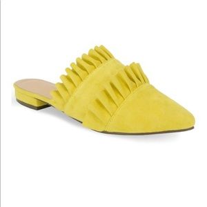 Chase + Chloe Shoes - π Yellow Suede Slip-On Mule Double Ruffles Chase + Chloe Shoes - π Yellow Suede Slip-On Mule Double Ruffles